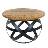 Olivia - table d'appoint - noir - métal et bois - 55 cm x 37 cm x 55 cm